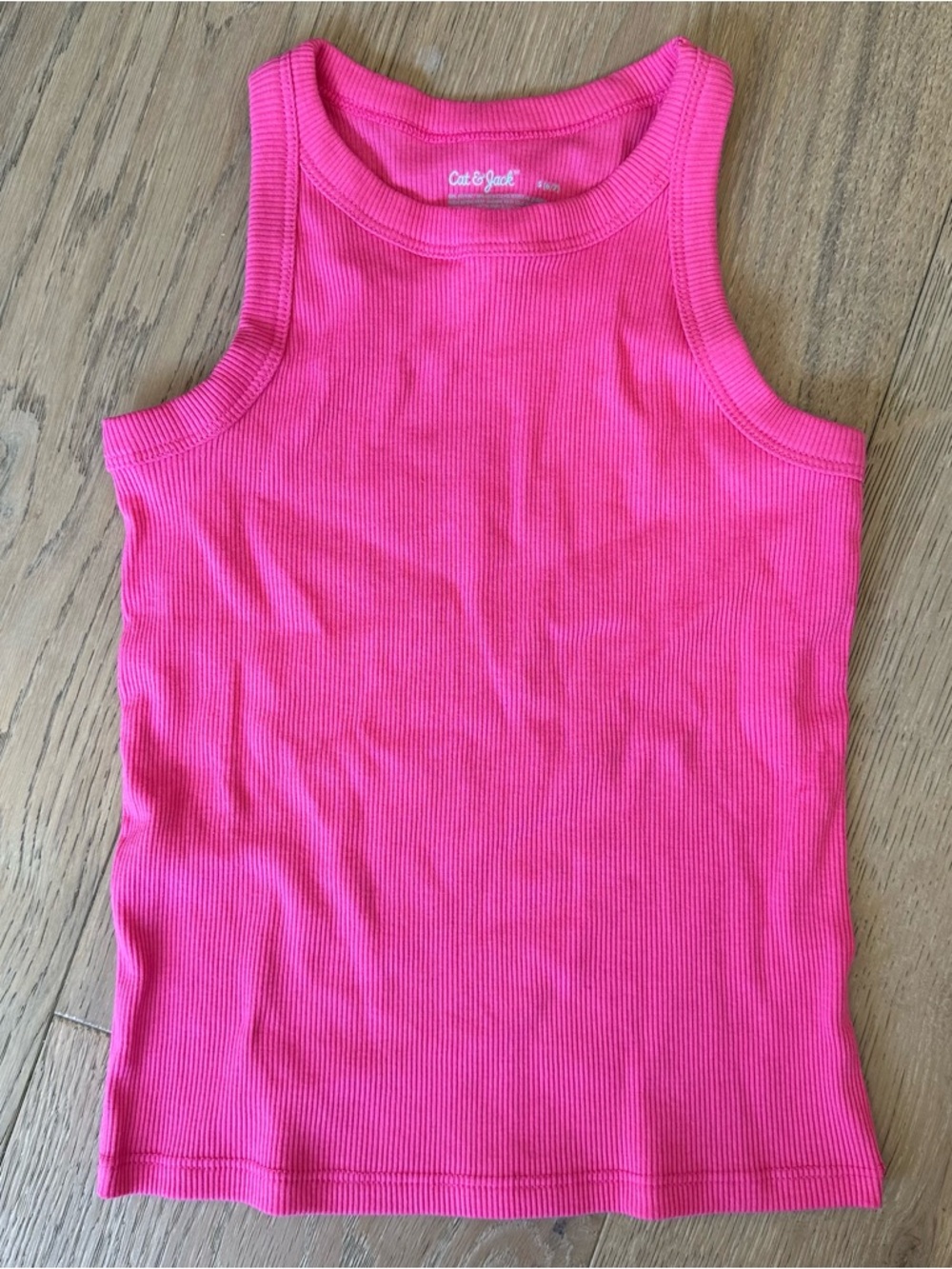 Cat & Jack Ribbed Tank Neon Pink S